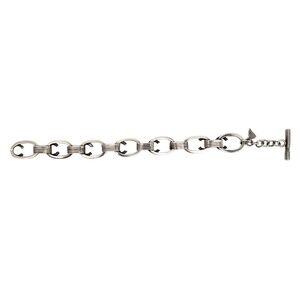 1992 Brenda Schoenfeld Sterling Silver Oval Link Toggle Bracelet #22556
